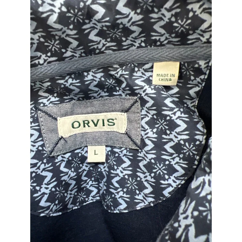 Orvis Women's Blue 1/4 Zip Long Sleeve Pullover Sweater - L